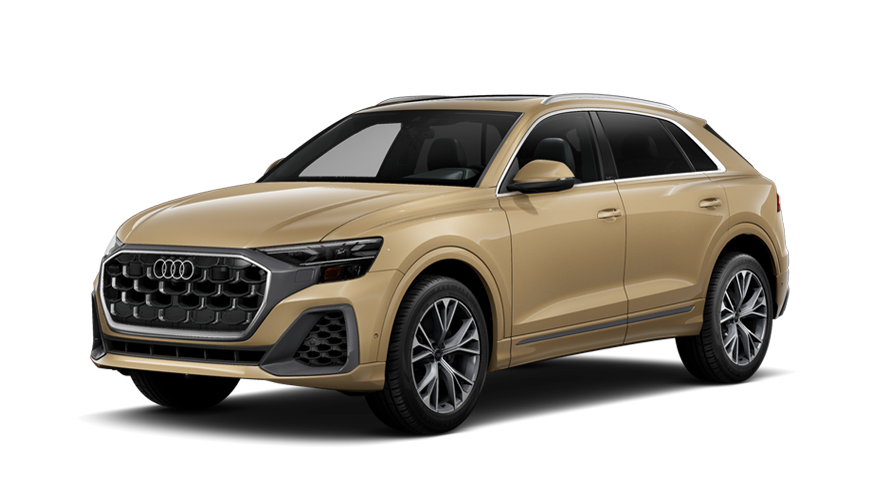 3/4 side view of the Audi Q8.