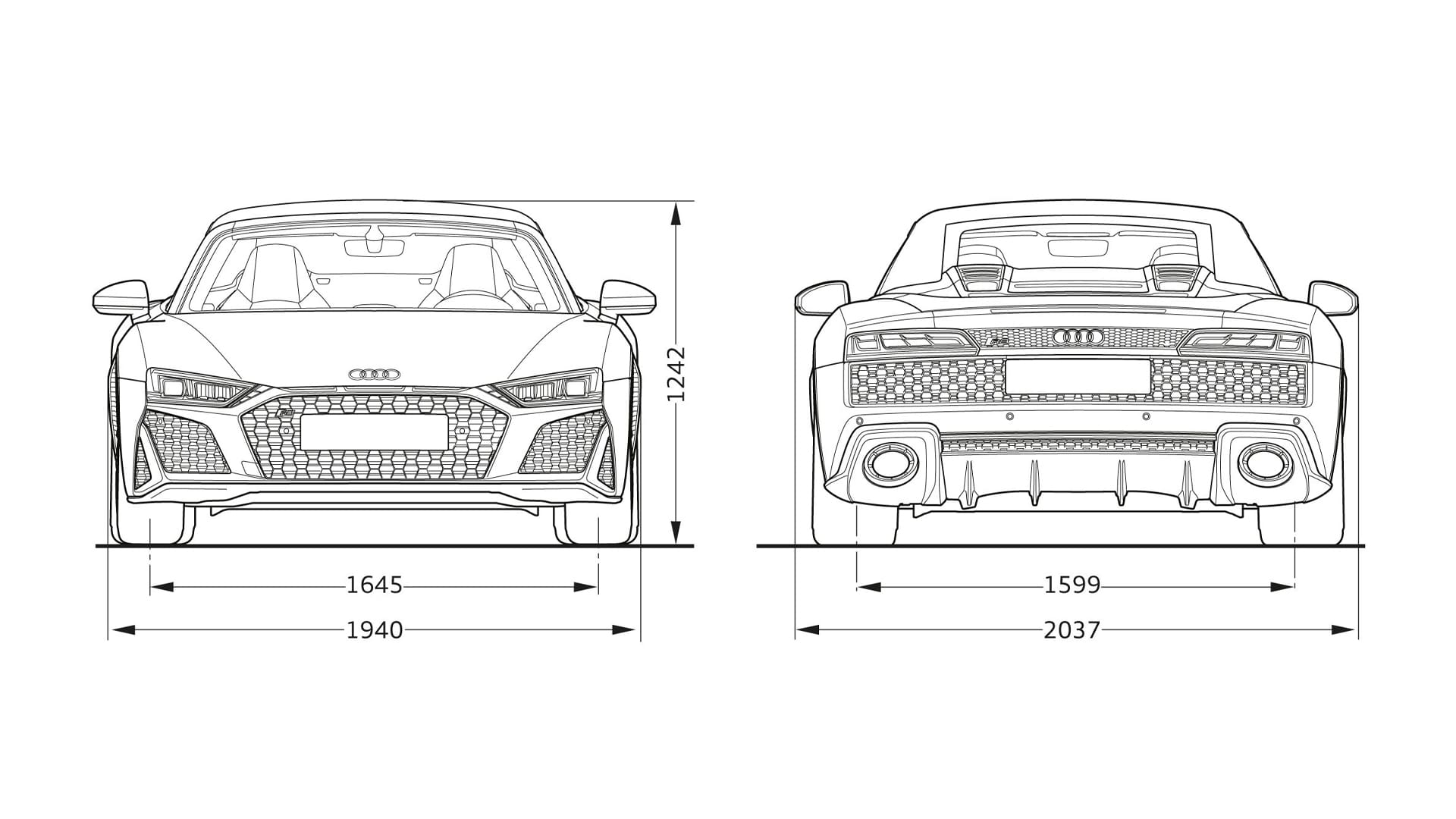 Dimensions Audi R8 2017