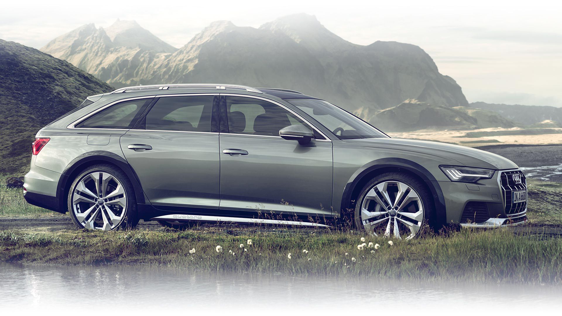 Side profile of the Audi A6 allroad.