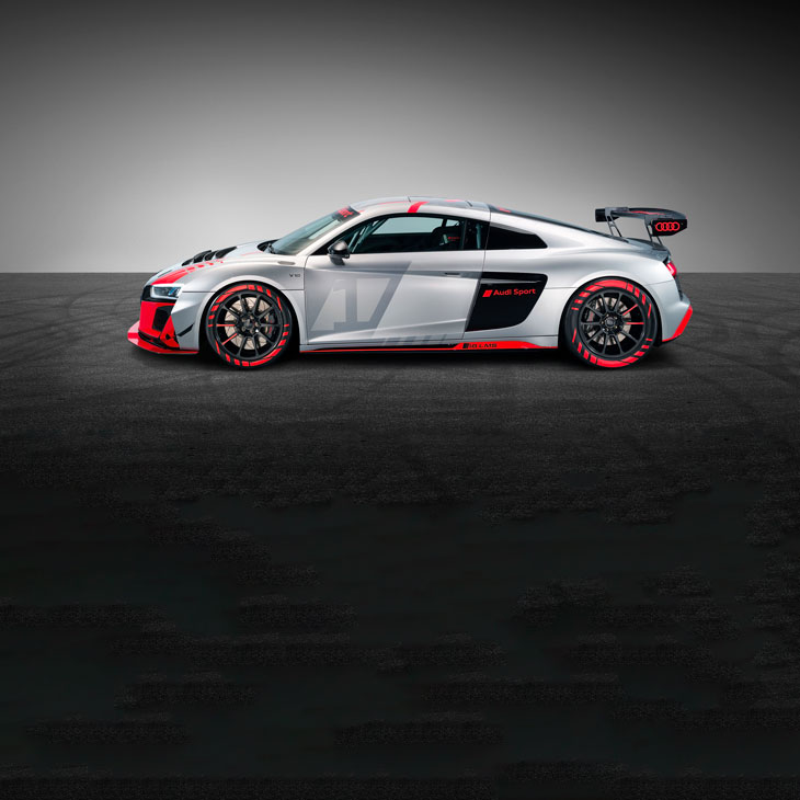 Side profile of the Audi R8 LMS GT3. 