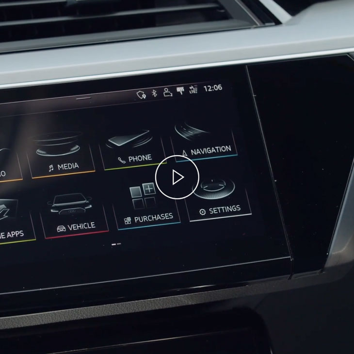  Close-up photo of the general settings screen on the Audi MMI display inside an Audi vehicle. 