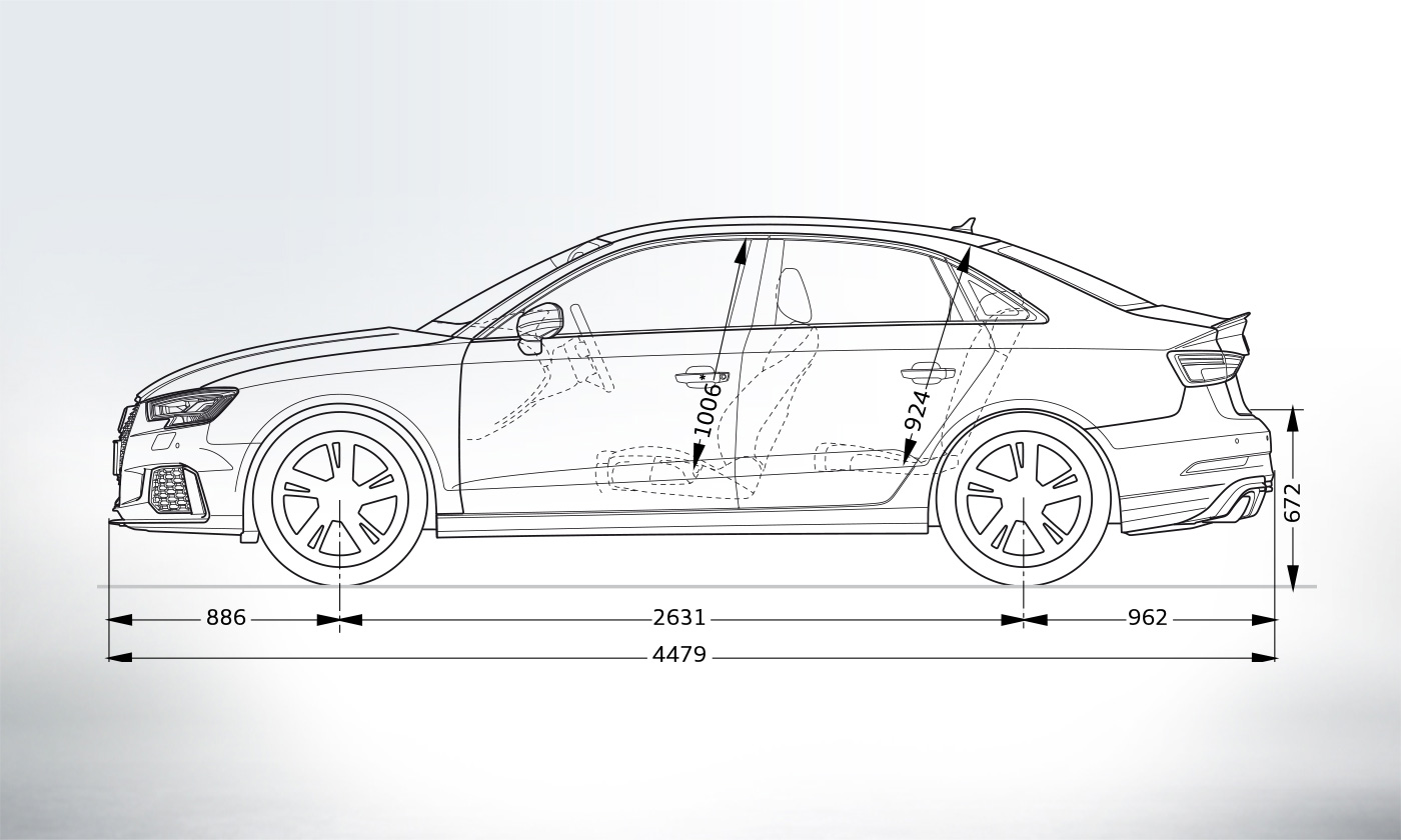 Layer Dimensions > 2020 RS 3 Sedan > A3 > Audi Canada