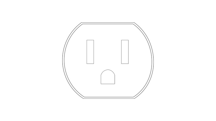 Illustration of a Level 1 electrical socket. 