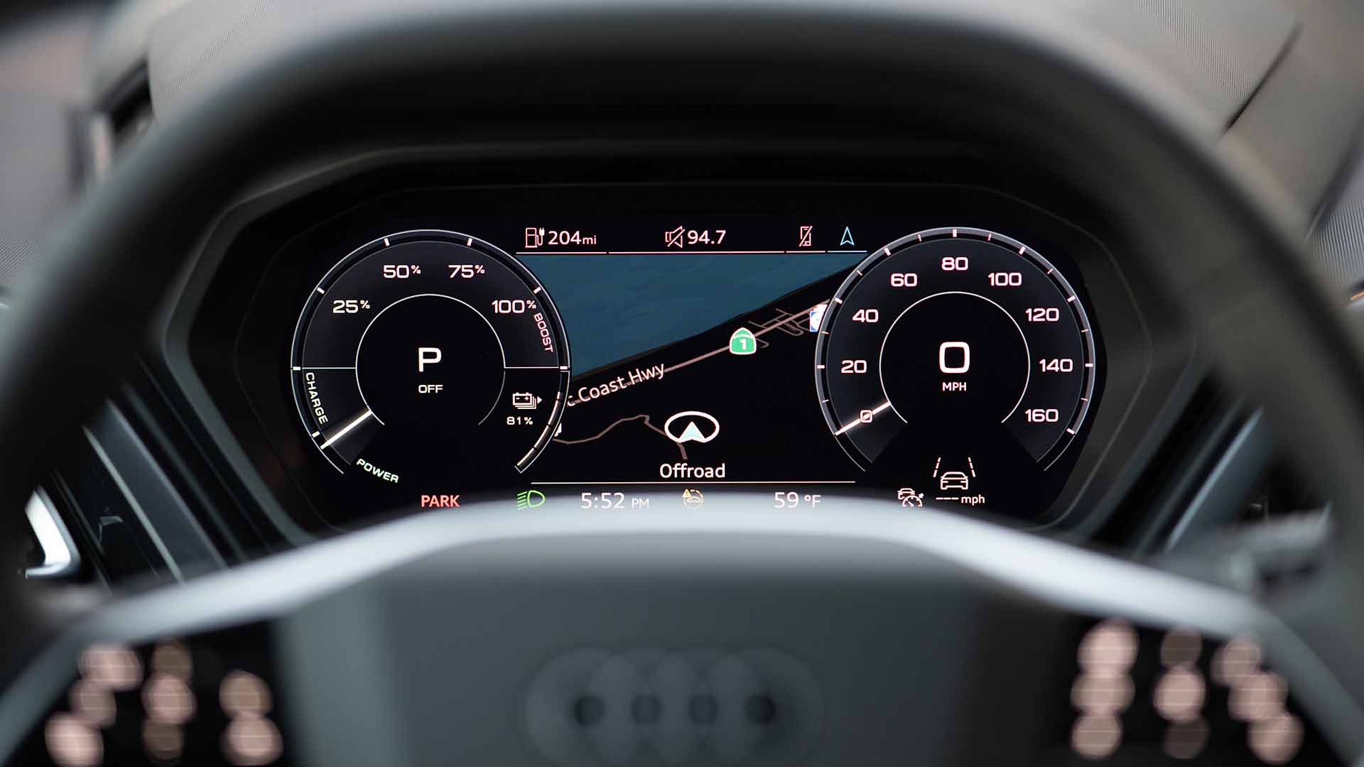 The virtual cockpit inside an Audi.