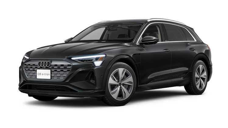 Three-quarter front view of the Audi Q8 e-tron.